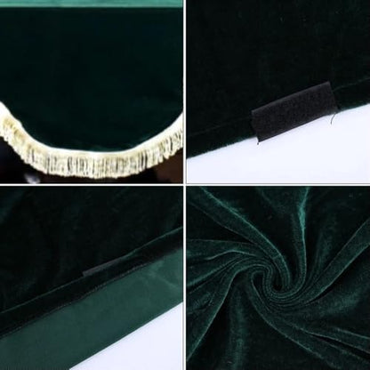 Piano Keyboard Non-Dirt Cover – Half-Covered Durable Split Curtain Design for Grand Pianos,Velvet Fabric 70x29in(Dark Green/Violet/Black)(Green) - color: Green