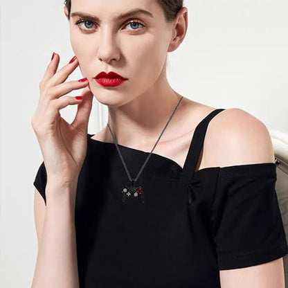 Colorful Crystal Game Controller Necklaces Punk Hip Hop Friendship Game Console Necklace for Best Friends - color: Black