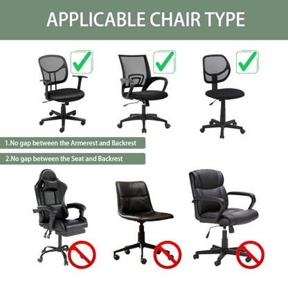 Stretch Jacquard Office Chair Cover, Removable Washable Desk Chair Cover, Anti-dust Seat Cushion Protectors - Green - color: Green, size: Chair Seat Cover