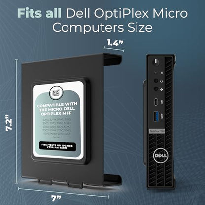 HumanCentric Mount Compatible with Dell OptiPlex Micro Form Factor Case, VESA, Under Desk and Wall Mount Fits MFF 3040, 3046, 3050, 3060, 3070, 3080, 5050, 5060, 5070, 7040, 7050, 7060, 7070, More - size: 1 unit