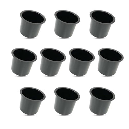 Yuanhe Aluminum Jumbo Cup Holder - 10 Pack Black Poker Table Cup Holder Insert for Casino Game Table Sofa Boats Pontoon Marine Bench Desk RV Cars & Trucks - color: black