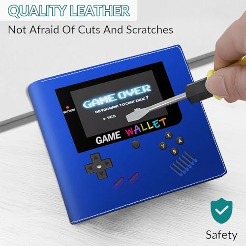 EXXBYELI Boys Wallet Gamepad Leather Wallets Credit Id Card Cash Holder Black Rfid Blocking Zipper Cute Cool Funny Aesthetic Wallets With Coin Pocket Id Window Teen Wallets for Boys Teenager Wallet - color: game-blue1