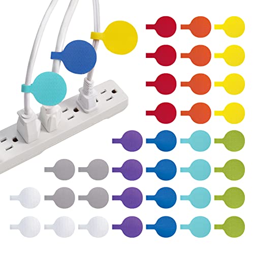 Cable Labels - Wrap-It Storage - Circles, Multi-Color (36-Pack) - Color Coded Labels for Organizing, Wire Tags Write on Surface for Labels for Charging Cords and Electronics - color: Assorted Colors, size: Circles