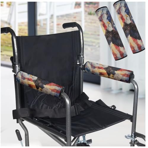 Wheelchair Armrest Pads American Eagle Flag Wheelchair Accessories Chair Arm Pads Universal for Wheelchair Armrests Office Patriotic Decoration - color: American Eagle Flag