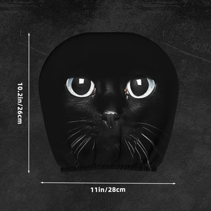 Dujiea 2 Pack Black Cat Car Headrest Covers, Universal Soft Car Seat Head Rest Protector, Vehicle Accessories Fabric Headrest Cover for Cars Vans Trucks - color: Black Cat