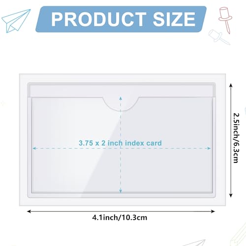 Outus 100 Pcs 4.1 x 2.5 Inch Clear Self Adhesive Pockets - Bin Labels for Storage Bins, Pocket Label Sleeves, Plastic Index Card Holder with Top Open for Organizing Bins Box Drawer - size: 4.1 x 2.5 Inch
