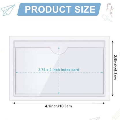 Outus 100 Pcs 4.1 x 2.5 Inch Clear Self Adhesive Pockets - Bin Labels for Storage Bins, Pocket Label Sleeves, Plastic Index Card Holder with Top Open for Organizing Bins Box Drawer - size: 4.1 x 2.5 Inch