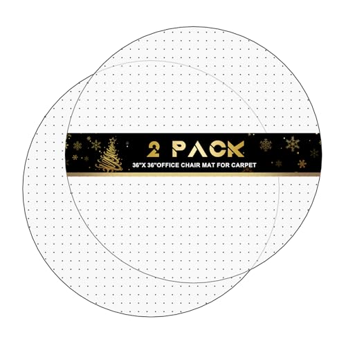 PVC Chair Mat for Carpet, Computer Desk Floor Protector, Rolling Chair Pad, 36 x 36 Inch, 2 Pack - size: 2 Pack 36" x 36"