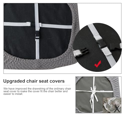 Genina Seat Covers for Dining Room Chair Seat Slipcovers Kitchen Chair Covers (Dark Gray, 4 Pcs) - color: Dark Gray, size: 4 PCS