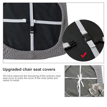 Genina Seat Covers for Dining Room Chair Seat Slipcovers Kitchen Chair Covers (Dark Gray, 6 Pcs) - color: Dark Gray, size: 6 PCS