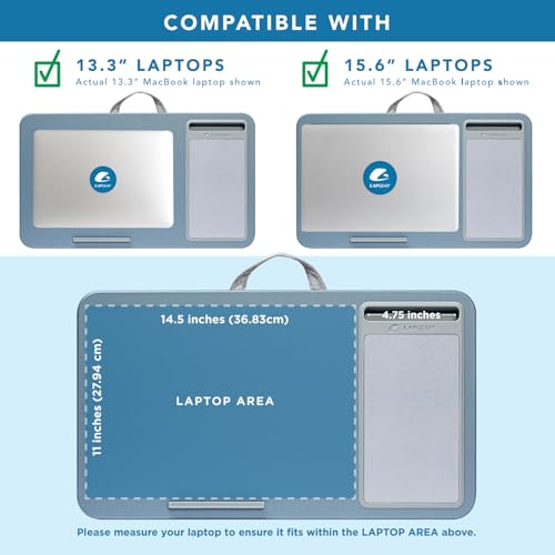 LAPGEAR Home Office Lap Desk with Device Ledge, Mouse Pad, and Phone Holder - Slate Blue - Fits up to 15.6 Inch Laptops - Style No. 91523 - color: Slate Blue, size: Home Office W/Device Ledge