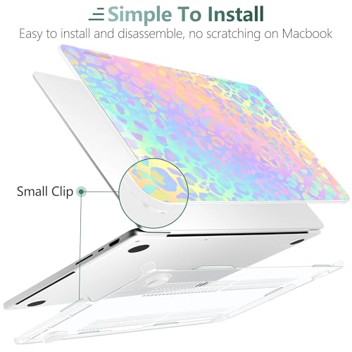 DONGKE Case for MacBook Pro 14 Inch (2026-2021 Release, M5 M4 M3 M2 M1 Pro/Max Chip), Plastic Slim Hard Shell Protective Cover with Keyboard Cover & Screen Protector, Leopard Print - color: Leopard Print