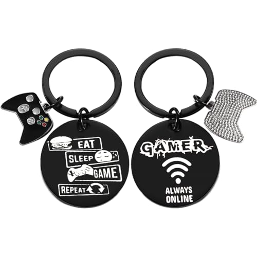Gaming Gifts Video Game Player Keychain for Game Lover Man Woman Boyfriend Husband Birthday Christmas - color: Double Sided