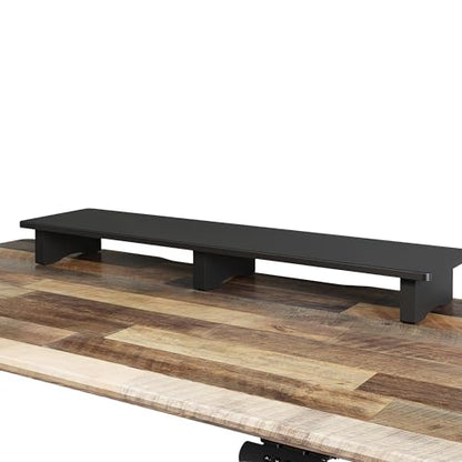 Vari Modern Monitor Riser - Large Dual Monitor Stand - Elevated Desk Shelf for Home Office Organization - Durable and Lightweight - Ideal for Computer and Gaming Setup - Black, 40”x10”x4”