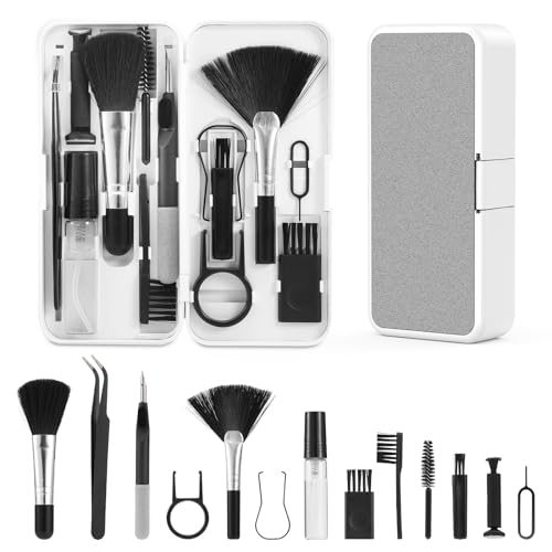 18 in 1 Multifunctional Keyboard Cleaner Kit for Electronic Devices, Keyboard Cleaning Brush, Headphones Cleaner Kit for AirPods, Cellphones,Laptop Cleaner, Camera,Earbuds