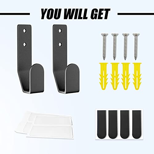 Keyboard Wall Mount Storage,Metal Wall Hanger Rack with Adhesive & Screw in, Universal for Gaming Mechanical Keyboards, for Devices Thickness < 2.5cm - color: Black Metal