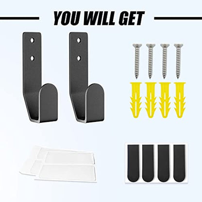 Keyboard Wall Mount Storage,Metal Wall Hanger Rack with Adhesive & Screw in, Universal for Gaming Mechanical Keyboards, for Devices Thickness < 2.5cm - color: Black Metal