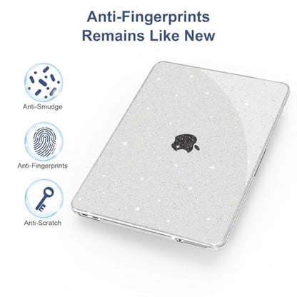 G JGOO Compatible with MacBook Neo Case 13 inch 2026 Model A3404 with A18 Pro Chip, Glitter Protective Plastic Hard Shell for Mac Neo Case with Keyboard Cover & Screen Protector, Sparkly Clear - color: Glitter Clear