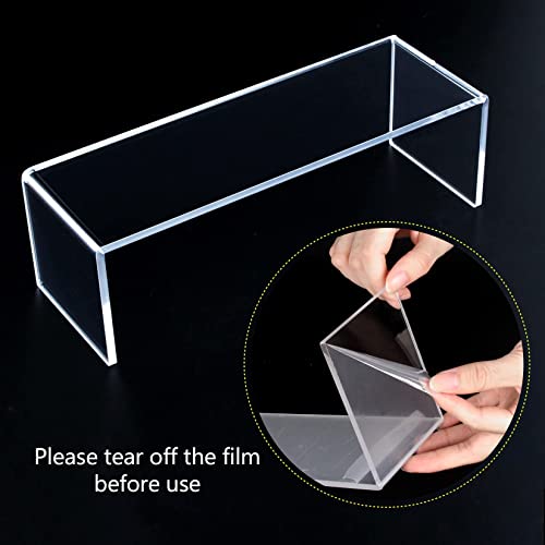 ELEGANTLIFE 3 Tier Acrylic Riser Display Shelf Cupcake Stand for Amiibo Funko POP Figures,Perfume & Cologne Organizer,Desserts Holder,Jewelry Display Shelf Risers for Décor,2 Sets of 3-Pack (Clear) - color: Clear