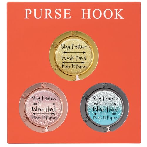 Folding Handbag Hanger - Portable Bag Holder, Women's Bag Table Hanger Hook(HL01-3P Pretty Design) - color: HL01-3P Pretty Design