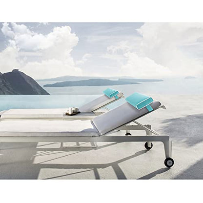 Enipate Outdoor Chaise Lounge Head Pillow, Pack of 2 Water Resistant Headrest Pillows with Elastic Band for Pool Patio Chairs - color: Blue