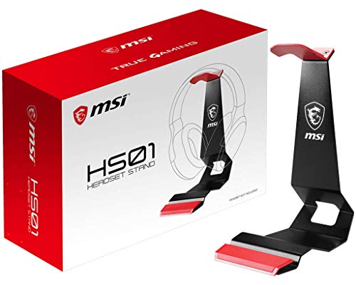msi HS01 Headset Stand Headset Holder Earphone Stand with Solid Metal Design, Non-Slip Base, Sturdy Cell Phone Holder (Black)