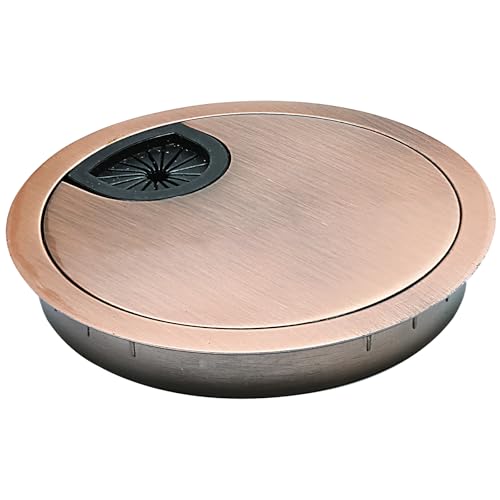 Desk Grommet 2-3/8" (60 mm), Desk Cord Hole Cover, Cable Grommet Metal Zinc Alloy Materilal, Desk Hole Grommet for Office and Home Table Cable, Detachable Cable Cord Organizer (Copper Red 1 Pcs) - size: 2-3/8" (60 mm), style: Copper Red