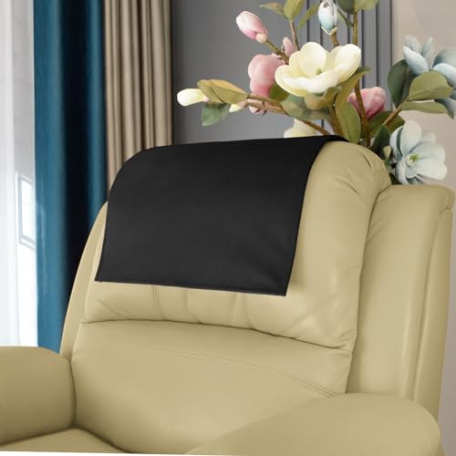 Soft Velvet Non Slip Recliner Headrest Protector, Headrest Cover for Recline Chair,Lazy Boy Headrest Cover, Head Protector for Sofa,Theater Seat, Home & Office Chair 17x27, Black - color: Velvet Black