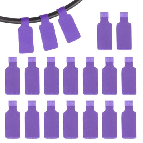 PATIKIL 16Pcs Cable Labels Tags, 1.8" Write on Wire Tags Cord Labels Hook Loop Rectangle Cable Ties for Electronics Organize Wire Classify Identification Management, Purple - color: Purple