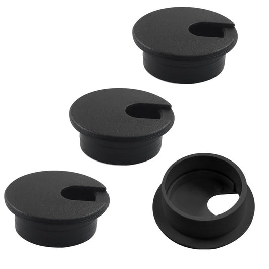 Piutouyar 4 Pcs 1-3/8 Inch Black Desk Grommet, Plastic Cable Hole Cover Desk Wire Cord Organizer for Office Equipment, Computer Table - color: Black, size: 1-3/8 Inch