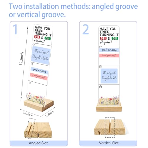 Sticky Note Holder Acrylic Monitor Memo Board Desk Organizers and Accessories Desk Decor Post It Note Holder with 200Pcs Sticky Notes Funny Tech Support IT Office Desk Sign - color: Again