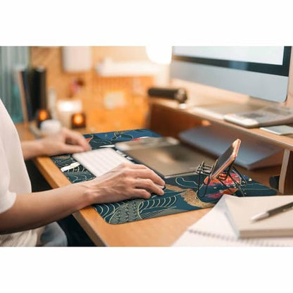Japanese Fish Mouse Pad Abstract Oriental Japanese Asian Keyboard Mat Large Gaming Mousepad for Desk,Office,Bed 35.4"X15.7" - color: koi fish
