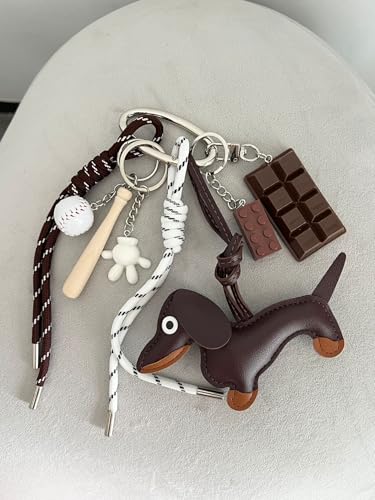 Designer Rope Bag Charms for Handbag Y2k Accessories Purse Charm Hanging Ornament Backpack Charm - color: Brown