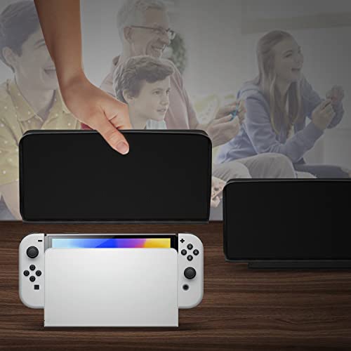 Mcbazel Dust Cover for Switch/Switch OLED Dock, Oxford Cloth, Anti Scratch | Waterproof, Precision Cut Cable Port, Fits Switch & Switch OLED With JoyCon, NOT Compatible With Nintendo Switch 2, Black