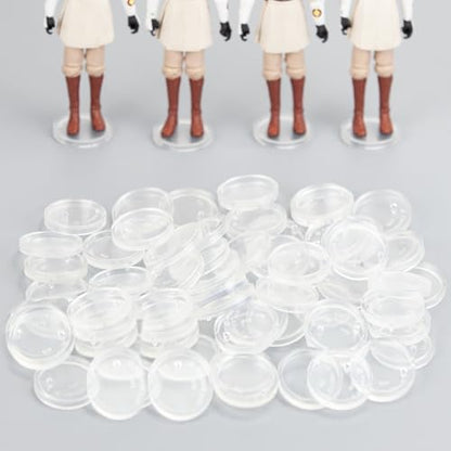 50 Pieces Round Clear Action Figure Display Stands Compatible with 3.75” MODERN Star Wars / MODERN Gi Joe / Marvel Legends Figure toy (Fit For 3.75 inch Modern SW/GI JOE/ML(25MM)) - color: Fit For 3.75 inch Modern SW/GI JOE/ML(25MM)