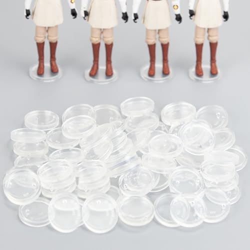 50 Pieces Round Clear Action Figure Display Stands Compatible with 3.75” MODERN Star Wars / MODERN Gi Joe / Marvel Legends Figure toy (Fit For 3.75 inch Modern SW/GI JOE/ML(25MM)) - color: Fit For 3.75 inch Modern SW/GI JOE/ML(25MM)