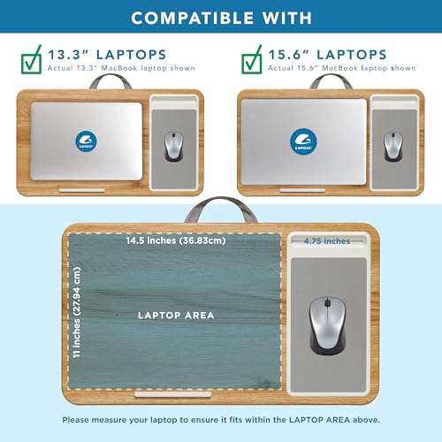 LAPGEAR Home Office Lap Desk with Device Ledge, Mouse Pad, and Phone Holder - Oak Woodgrain - Fits up to 15.6 Inch Laptops - Style No. 91589 - color: Oak Woodgrain, size: Home Office W/Device Ledge