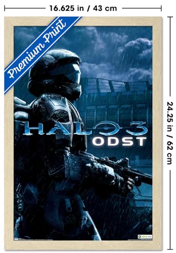 Halo: ODST - Key Art Wall Poster, 22.4L" x 14.7W", Blonde Framed Version - color: Blonde Framed Version, size: 22.4"L x 14.7"W