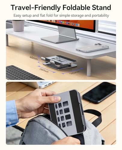 ORICO 360° Rotating Tablet Stand, Height Adjustable Aluminum Alloy Holder for Desk, Foldable Design for iPad Pro/Air/Mini up to 12.9", Samsung Galaxy Tab, Kindle & Switch - FB2, Gray - color: Gray