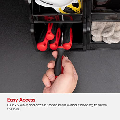 IRIS USA Extra Small Stackable Storage Bins, 24-Pack, 5.5 x 4.5 x 3 inch, |Made in USA|, Plastic Open Front Shelf Bin for Organizing Parts, Hardware, Tools, Supplies, Garage Shelf, Pantry - Black - size: Extra Small - 24 Pack