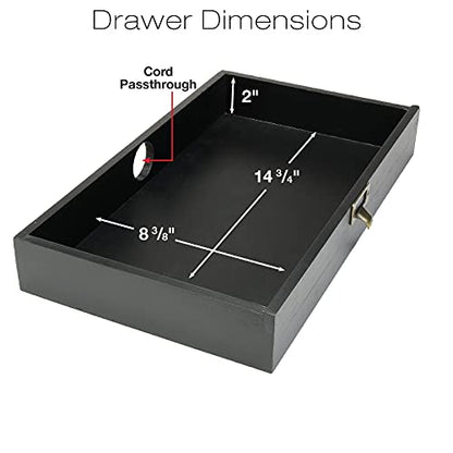 EXCELLO GLOBAL PRODUCTS Wooden Monitor Stand: Includes Drawer for Desktop Organization of Notebooks, Pens, Pencils & Office Supplies (Black) - color: Black