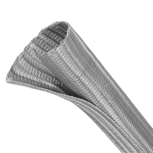 Split Wire Loom Tubing, Cable Protector Sleeve, Braided Cable Management for TV/Computer/Home Theater/Engine Bay, Cord Protectors from Pets No Chew (Grey, 3/8"-10ft) - color: Grey, size: 3/8"-10ft