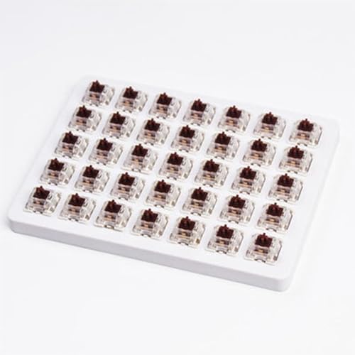 GATERON G Brown Pro Keyboard Switches, RGB LED Tactile Pre Lubed Compatible for MX Mechanical Keyboard SMD LED Plug in LED 3 Pin 55gf Key Switches(Brown, 35PCS) - color: Brown