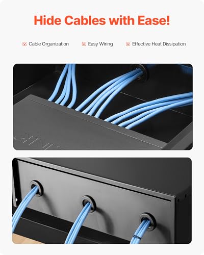 VEVOR 3U Rack Drawer, Lockable Server Cabinet Case, 13.8'' Depth Server Rack Mount Drawer, for 19'' Network Equipment/DJ/AV Rack or Cabinet Enclosure, 50 lbs Max Load, with Cable Management Holes - size: 3U