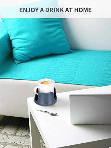 Anti-Spill Cup Holder, Drink Coaster with Anti-Slip Mat Fits Drink for Home Office Outdoors (Grey)