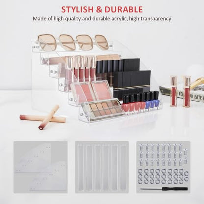KINGROW Nail Polish Organizer Durable Easy Install Holds up to 96 Bottles | Durable acrylic rack, sturdy and easy to install.Versatile storage for polish, oils, glasses, and ink.Fits 1-2oz bottles - size: 6 Layers