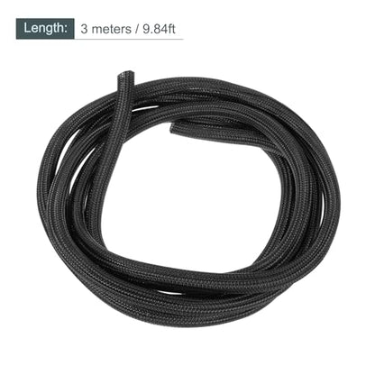 MECCANIXITY Split Sleeve Wire Loom 1/2" 9.84Ft Black Self Wrapping Braided Sleeve UL94-V2 Fireproof PET Sleeving for Automotive, Home Cable Management - color: Black, size: 1/2 Inch x 9.84Ft