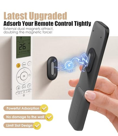 Magnetic Remote Control Holder Wall Mount, 2025 Upgraded Smaller & Stronger Magnetic Silicone Remote Control Organizer TV Remote Charger Holder Caddy Back of TV (Black-4 Pack) - color: Black, size: 4 Pack