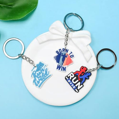 Keychains Bulk,Funny Key Chain for Prizes Incentives Holiday Gifts Birthday Party Favors - color: 30pcs Running Keychains