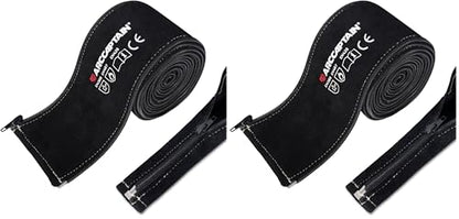 ARCCAPTAIN TIG Welding Torch Cable Cover, MIG Plasma Tig Torch Cover Resistant Leather with Zipper 3.7M (12FT) Length (Pack of 2) - size: 12 FT(3.7M) (Pack of 2)